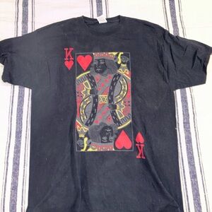 Fruit of the Loom Black Playing Card Graphic Tee